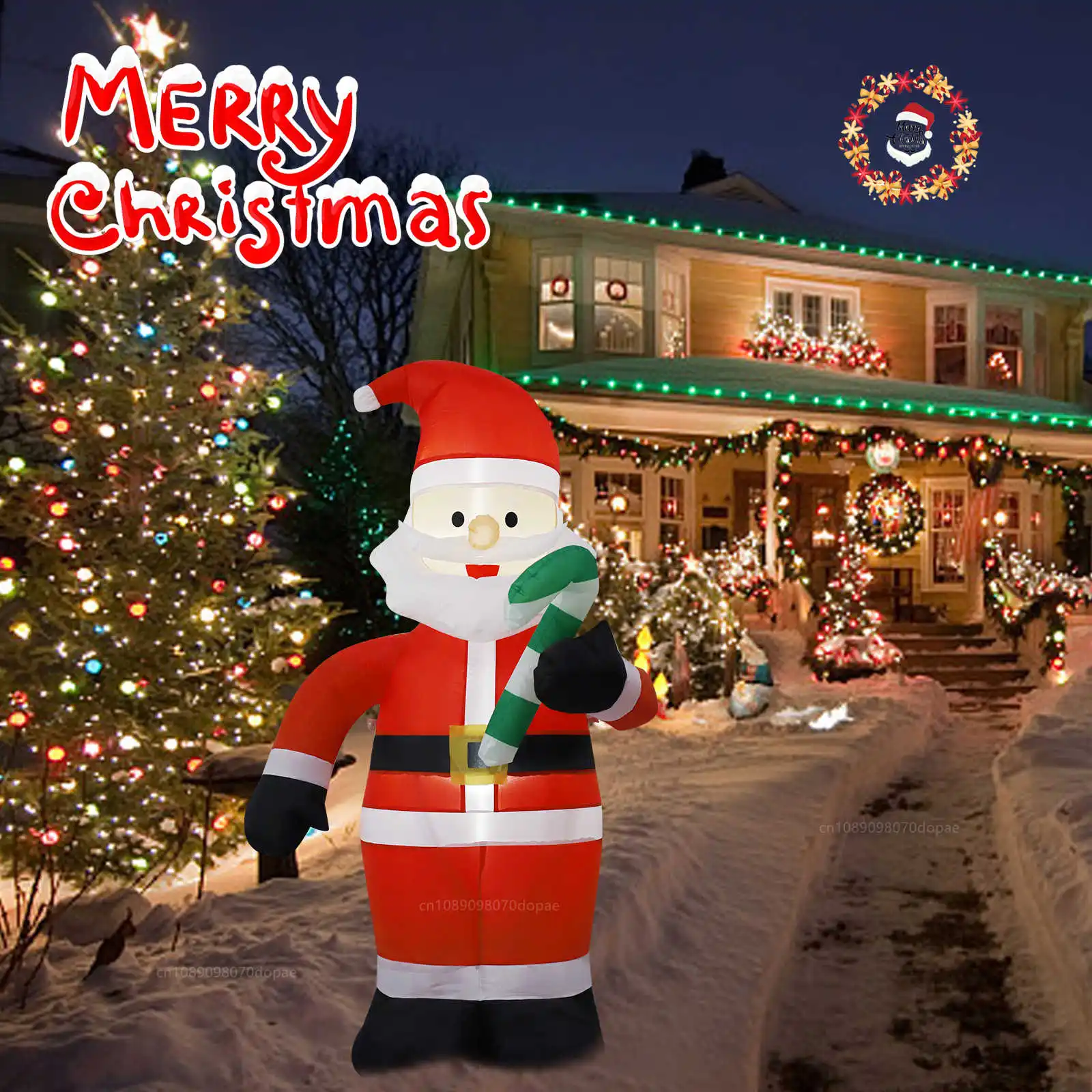 4FT عيد الميلاد نفخ سانتا عكاز صغير ديكور خارجي المدمج في أضواء LED في الهواء الطلق ساحة عطلة حفلة حديقة الحديقة ديكور الدعامة