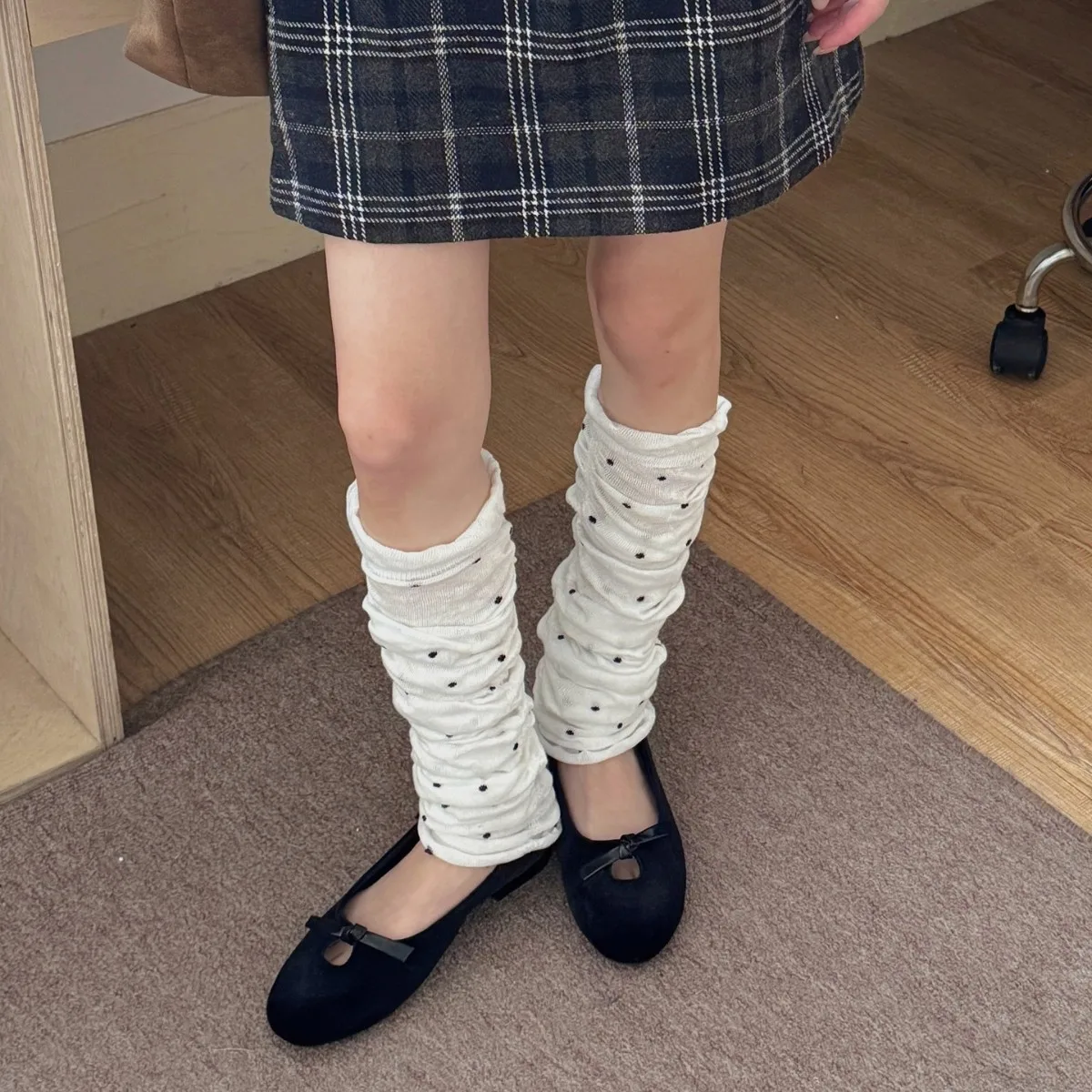 New Polka Dot Leg Warmers 2025 Autumn Winter Foot Cover Knee Socks Y2k Japanese Middle Tube Socks Stockings Lolita Leg Warmers