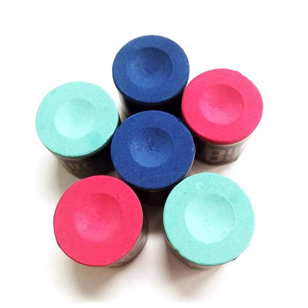 2PCS/Set No-slip Billiard Chalks Pool Cue Stick Chalk Snooker Easy Powder Billiard Chalk Pool Accessories Blue Green Red