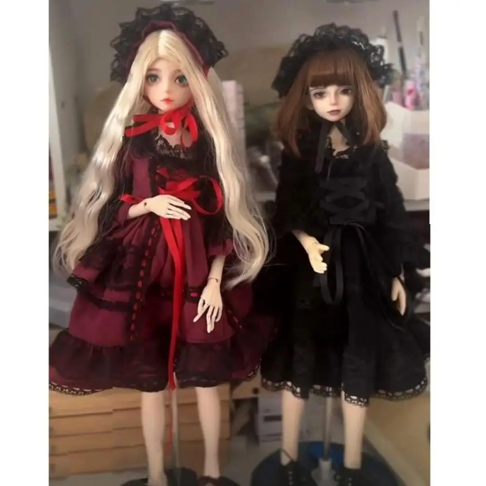 1/6 1/4 1/3 Bjd Doll's Clothes Vintage Lace Long Sleeve Dress Kawaii Lolita Skirt Girl Diy Toy Accessories Dress Up Doll Clothes