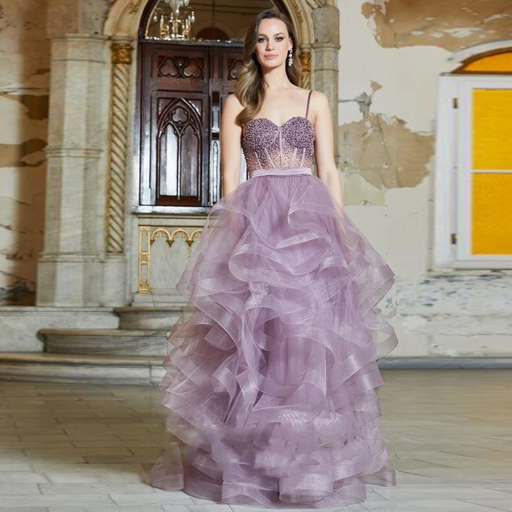 Klassischer moderner Stil formeller Abend aus der Schulter Ballkleid Perlen Organza maßge schneiderte Anlass Kleider