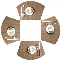 Large Size Wedge Table Placemats,Heat Resistant,Round Table Mats,Wipe Clean, Dining Table Placemats, Durable, Durable, Set of 4
