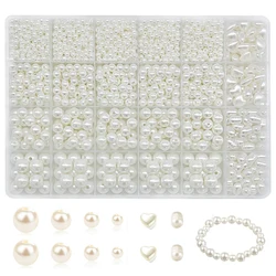 1610pcs Baroque Imitation Pearl Beads Jewelry Making Kit includes Heart Shape and Oval Pearl for Bracelet Necklace and Crafts Ma