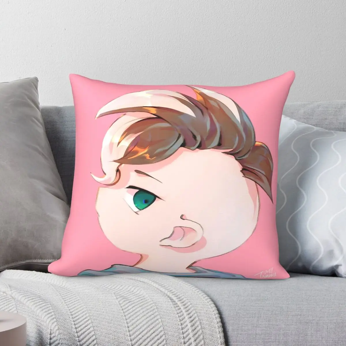 Inazuma Eleven Fudou Akio Square Pillowcase Polyester Linen Velvet Printed Zip Decorative Room Cushion Cover