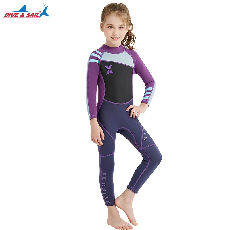 2.5MM Neoprene Keep Warm Full Body UnderWater Hunting Spearfishing Swim Diving Suit For Kids UPF50+Scuba Snorkeling WetSuit