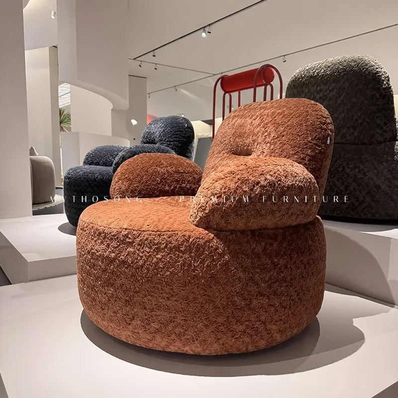 Single skin-friendly teddy flannel sofa small sofa chair swivel lounge chair