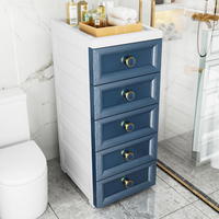 Household Plastic Bathroom Cabinets with Drawer Kitchen Toilet Shower Room Crevice Multilayer Corners Waterproofing Storage Rack