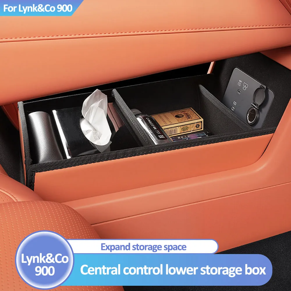 

Кожаный ящик для хранения под центральной консолью для Lynk & Co 900 202, аксессуары для модификации автомобиля, оригинальный цветной ящик для хранения автомобиля