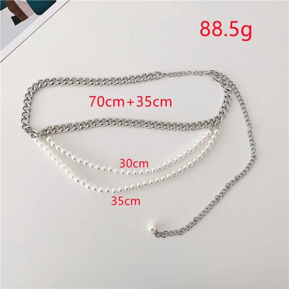 New Elegant Multilayer Pearl Belt Versatile Boho Waist Chain Waist Accessory Floral Belly Chain for Women