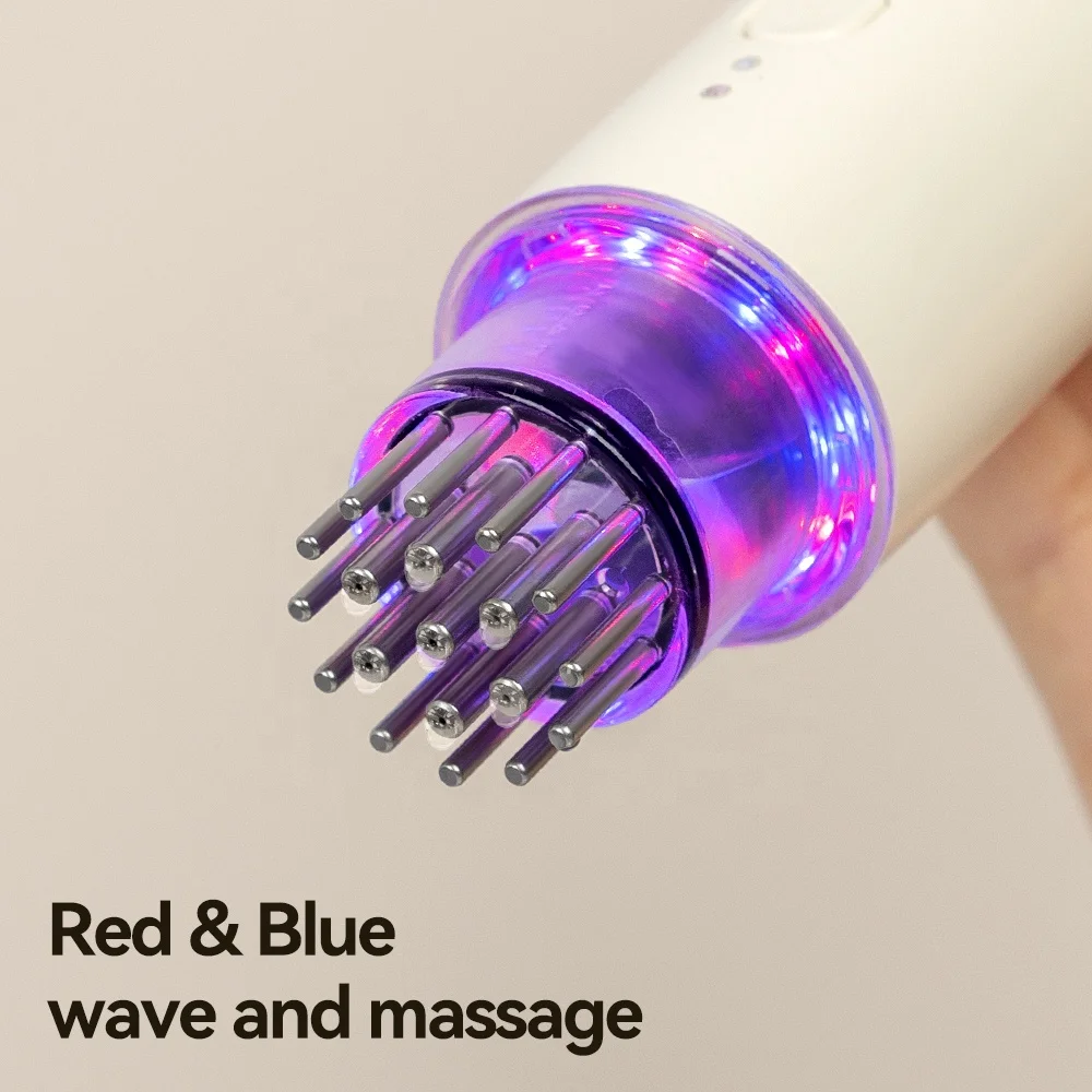 Scalp Massage Brush Blue Red Light Hair Castor Oil Applicator Electric Hair Growth Scalp Massage Hair Rosemary Oil Applicator