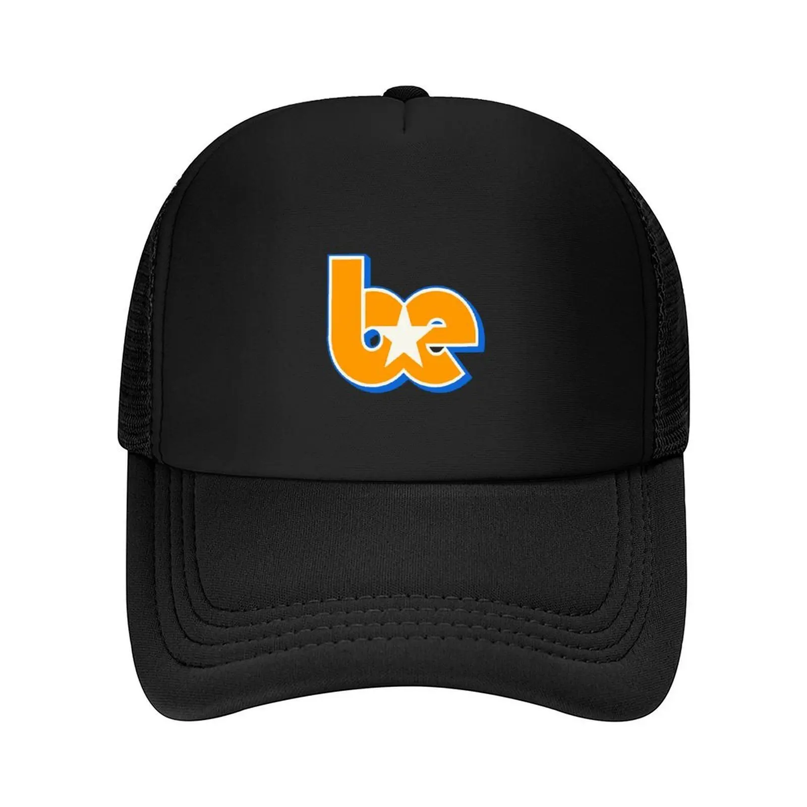 

BE Star Contrast Initials Outline Logo Orange Blue White Baseball Cap black Vintage Snapback Cap Trucker Hat Mens Hats Women's