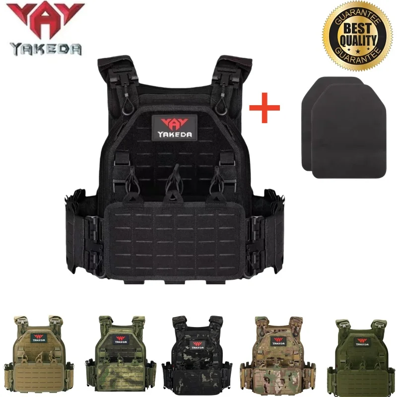 YAKEDA Taktische Weste Outdoor Jagd Plattenträger Schützende verstellbare Weste Airsoft Träger Kampfausrüstung 6094 Weste