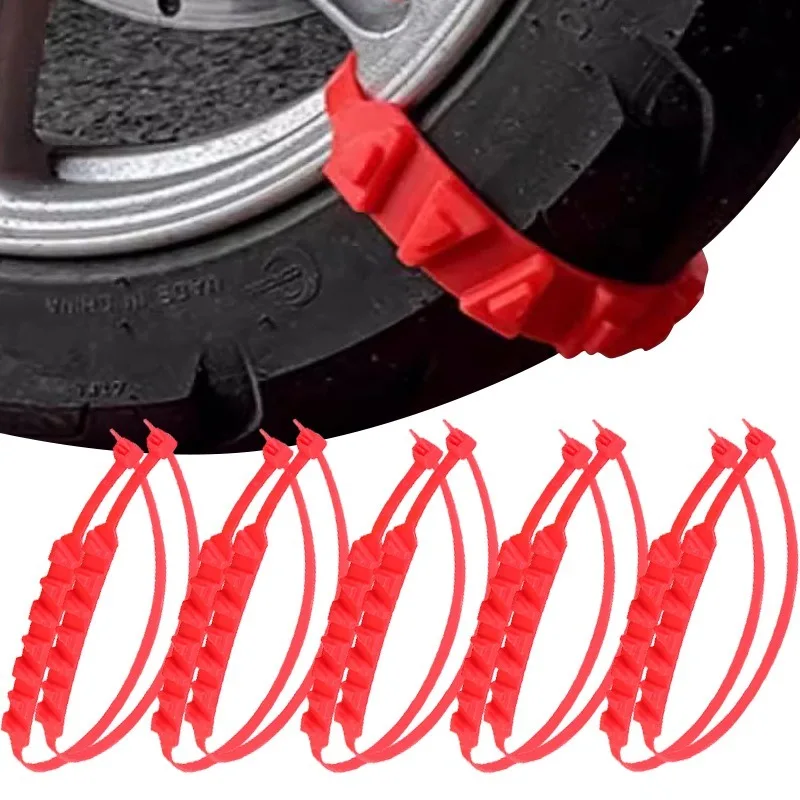 5/10Pcs Anti-Skid Snow Chains for Car Motorcycles Winter and Bad Terrain Wheels Anti-slip Emergency Universal Lockout Artifact