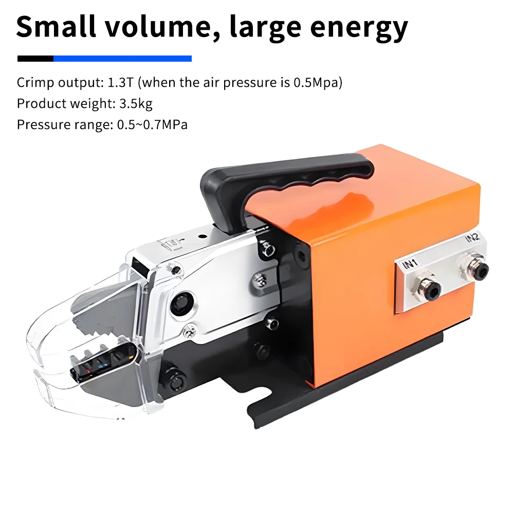 Pneumatic Terminal Crimper Machine 0.25-10mm² Terminal Foot Operated 1.3T Crimping Plier Portable Crimping Machine with Die Sets