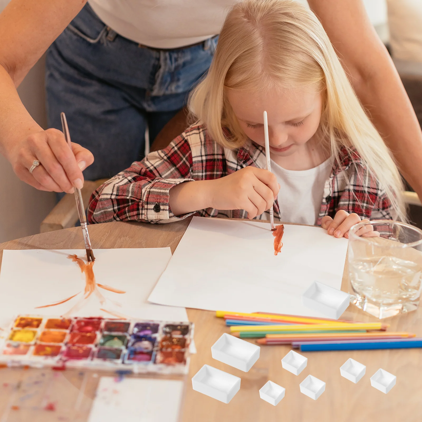 

1Set Watercolor Paint Pans Plastic Empty Pans for DIY Painting Acrylic Watercolor Oil Colors Art Supplies