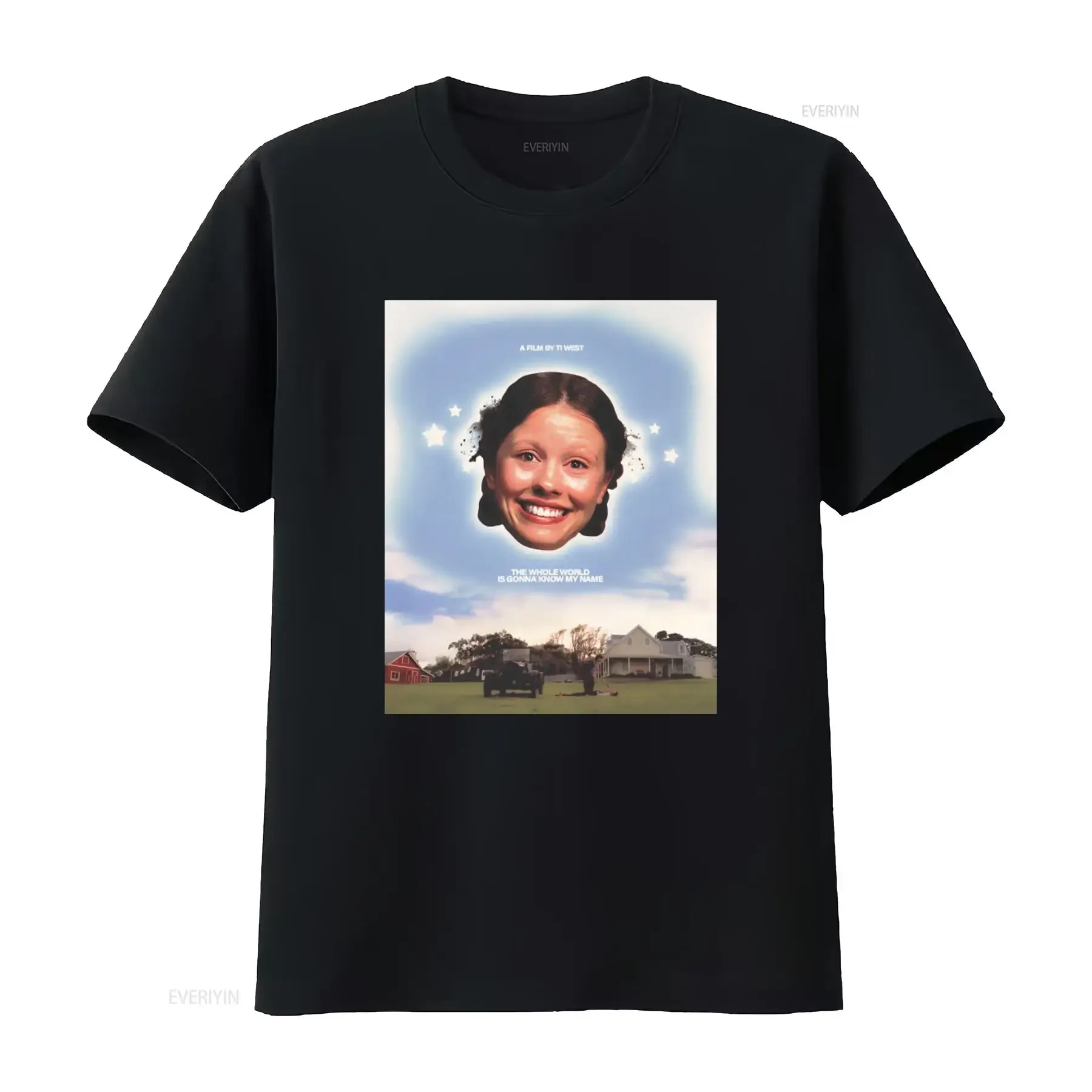 Pearl Movie Poster T Shirt Featuring Mia Goth A Film by Ti West The Whole World is Gonna Know My Name Design vintage Washed