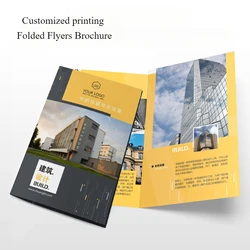 250pcs Folded A5 A4 Flyers Printing Bi /Tri Fold Flyer Folding Leaflet Brochure And Postcard Custom Catalog Service Print