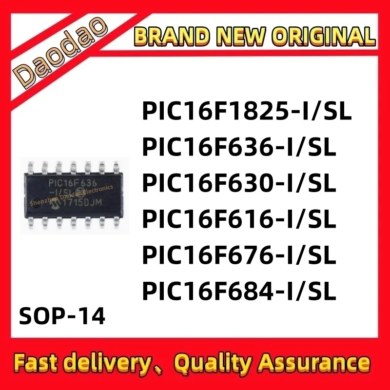 5Pcs PIC16F1825-I/SL PIC16F636 PIC16F630 PIC16F616 PIC16F676 PIC16F684 PIC IC Chip SOP-14 New original microcontroller