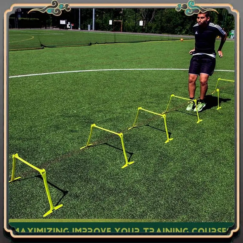 مجموعة حواجز ومخروطية ممتازة قابلة للتعديل، حواجز خفة الحركة، مخاريط قرصية لرياضات كرة القدم، تدريب سريع البيومترية