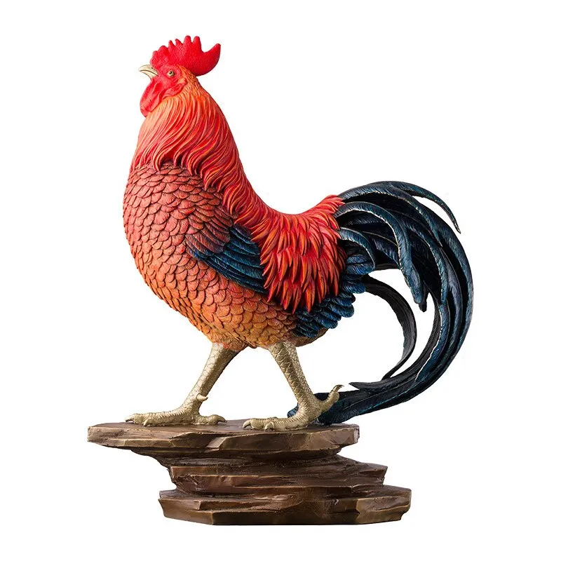 Big Chicken Dali Zodiac Large Rooster Year Ornament, Brass Home Decoration Crafts Desktop
