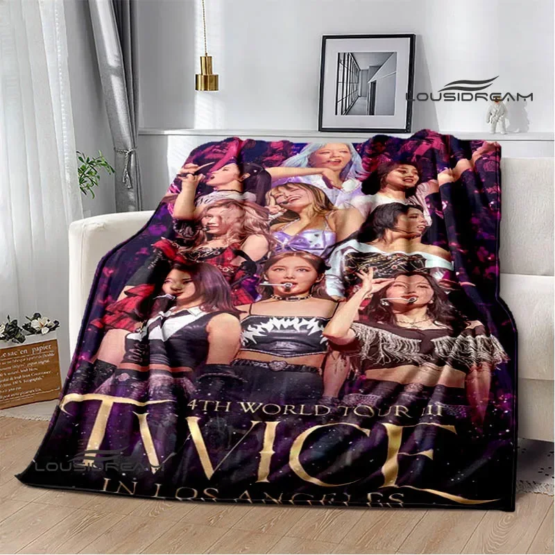 KPOP TWICE Combination printed blanket Flange warm blanket picnic blanket cubre cama throw blanket bed linings Birthday Gift