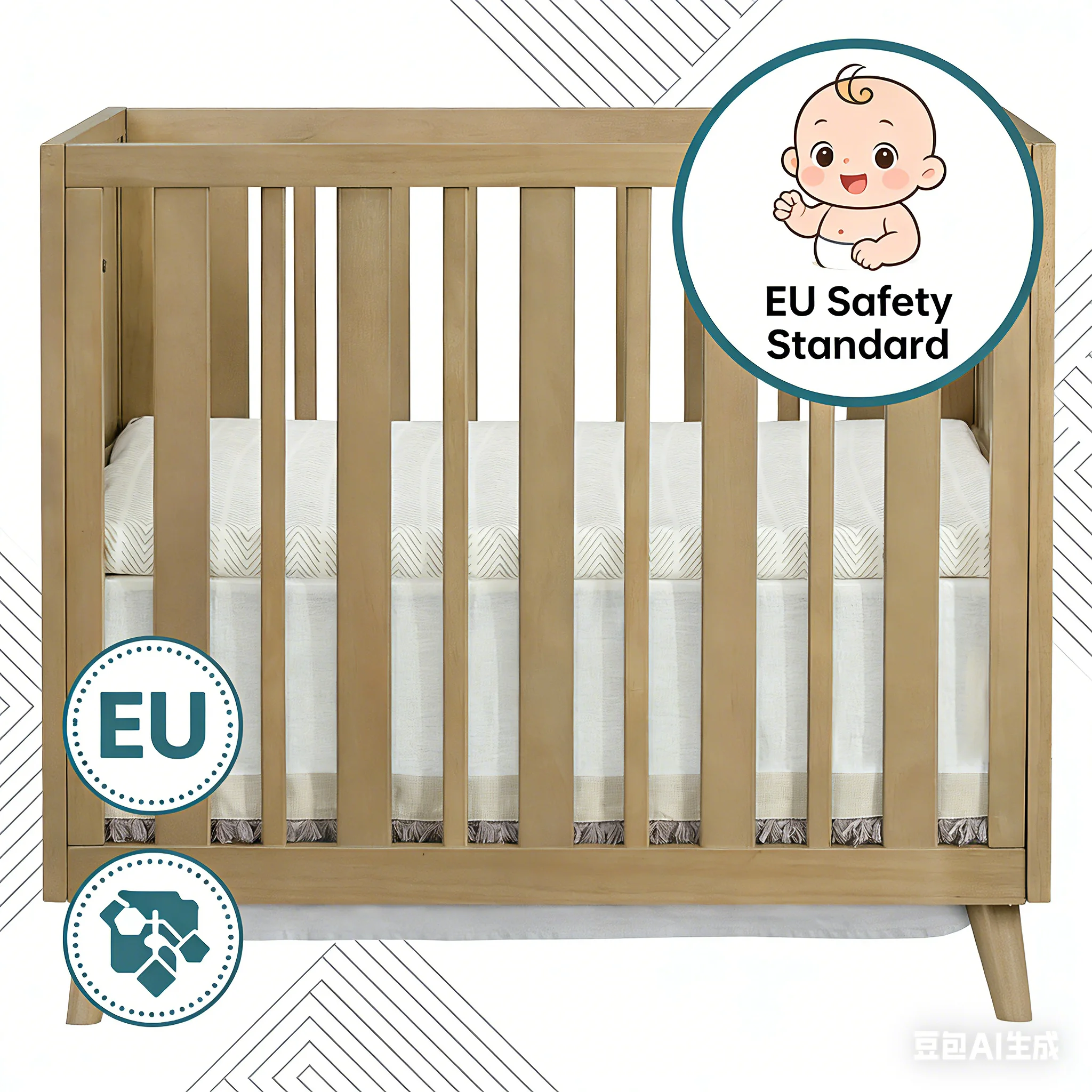 Cuna multifuncional de madera maciza de pino, cuna convertible en cama, corralitos para bebés, parque infantil para bebés