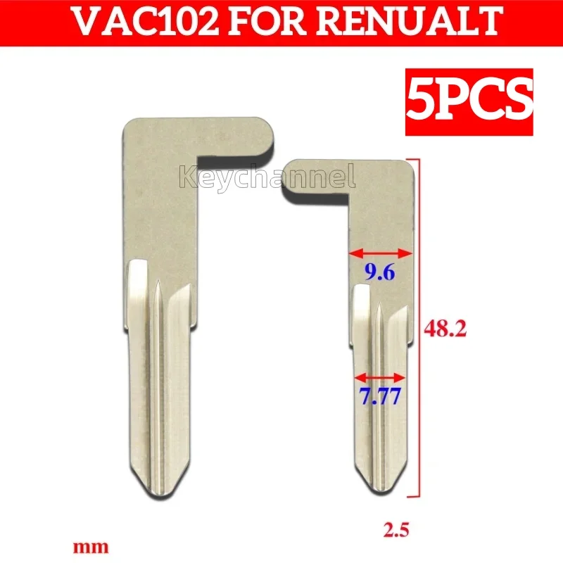 keystar 5pcs/lot VAC102 Car Smart Key Blank Keyless Remote Key Blade Spare Emergency Door Key for Renault Key Duplicate