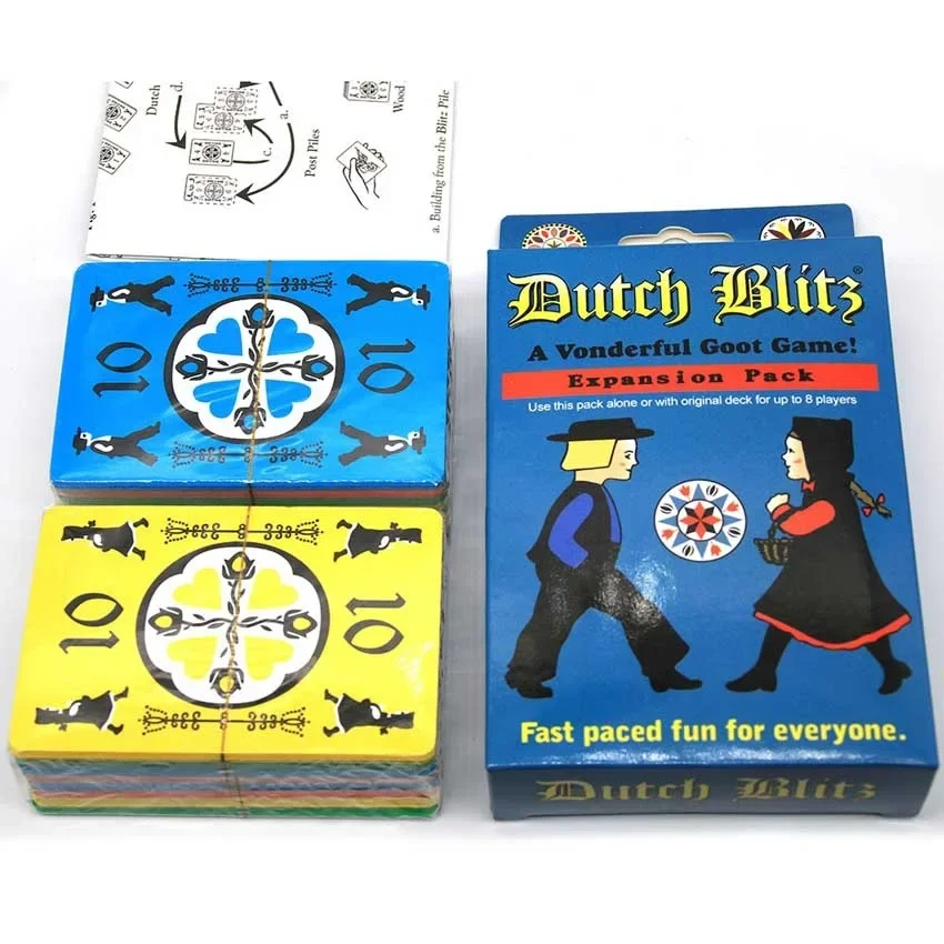 

Dutch Blitz — оригинальная быстрая карточная игра, включающая 160 карт, проста в освоении, отличная семейная игра, веселье для всех, для 2 игроков.