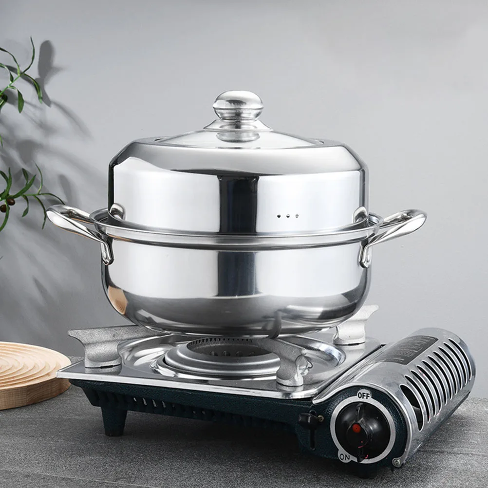 

Stainless Steel Pot Heavy Duty Kitchen Steamer Large Capacity Double Layer Steam Basket For Home Cooking Reusable Food
