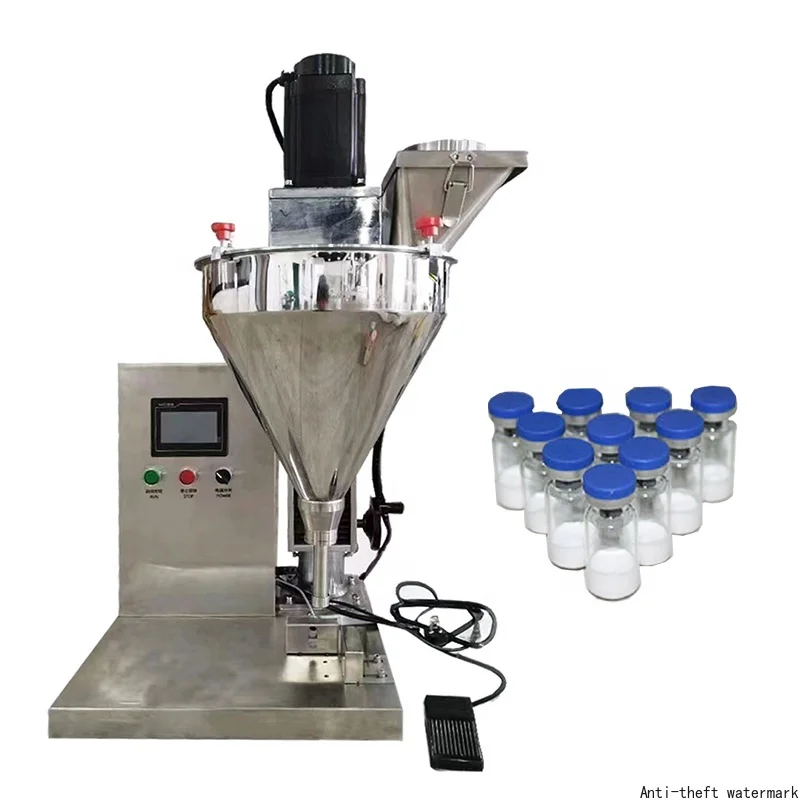 Table Top Semi-automatic Small Jar Bottle Screw Cosmetic Powder Spices Filling Machine