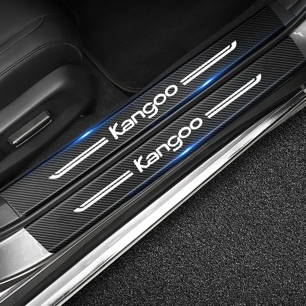 

Car Door Pedal Protector Stickers for Renault Kangoo Logo Carbon Fiber Trunk Threshold Sill Anti-Scratch Bumper Guards Strips
