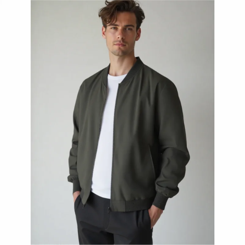 Novo outono inverno masculino gola casual jaqueta com zíper esportes ao ar livre casaco blusão jaqueta para homem personaliza seu design