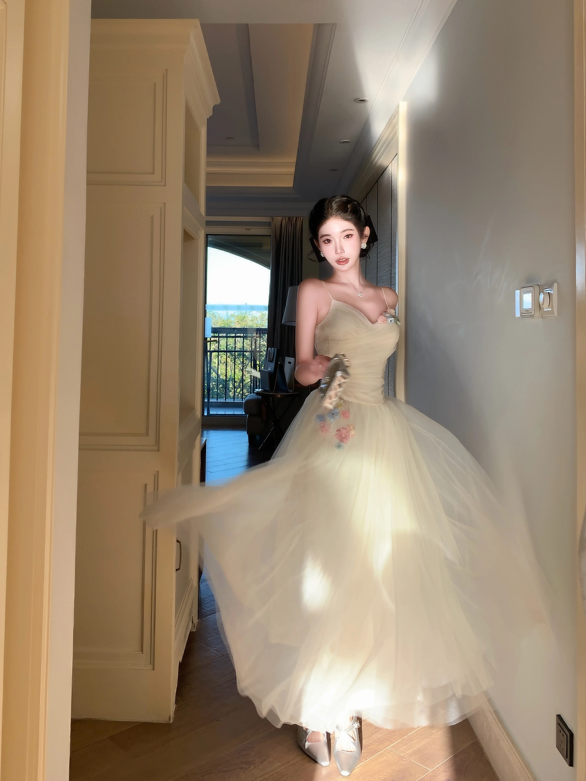 

Женская юбка-миди А-силуэта Barb Chill, летняя, струящаяся, сетчатая, пышная, с высокой талией, длинная, расклешенная, из нейлоновой ткани