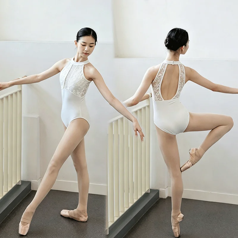 大人のバレエ練習スーツ女性の吊り首ノースリーブボディスーツ体操ヨガトレーニングユニフォーム高弾性通気性
