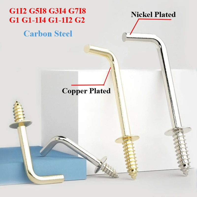 L Shaped Screw Hooks Metal Self Tapping Screws Small Mini Wall Mounted Fasteners for Hanging Picture Frames Home Office