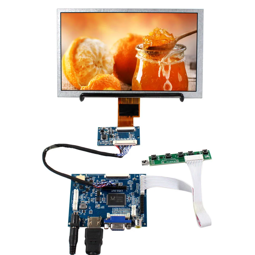 8 inch 1024x600 500nit ZJ080NA-08A TFT Screen and HD MI VGA LCD Controller Board