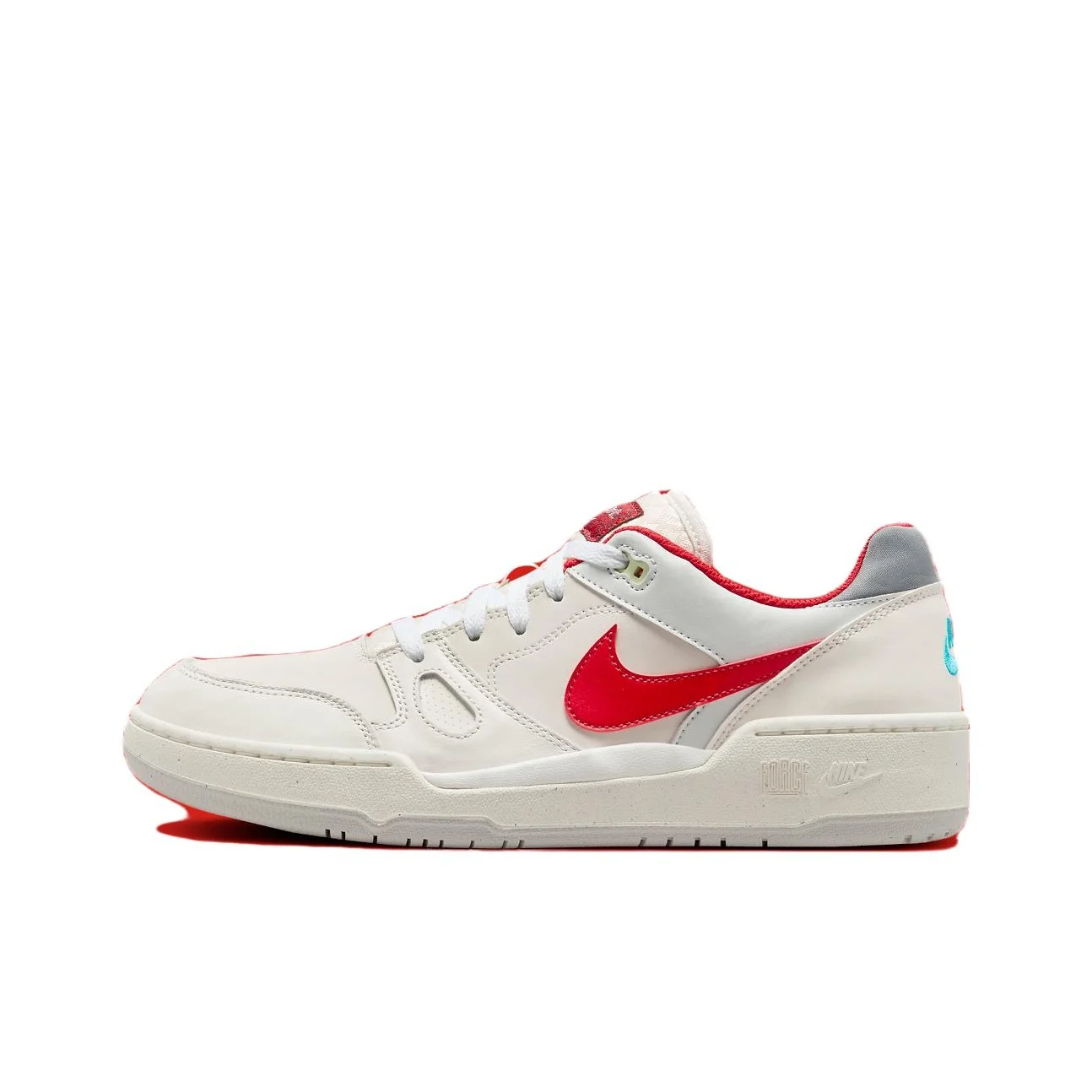 Nike Full Force Leather Low top Skateboard Shoes Men's White Red FZ5054-161