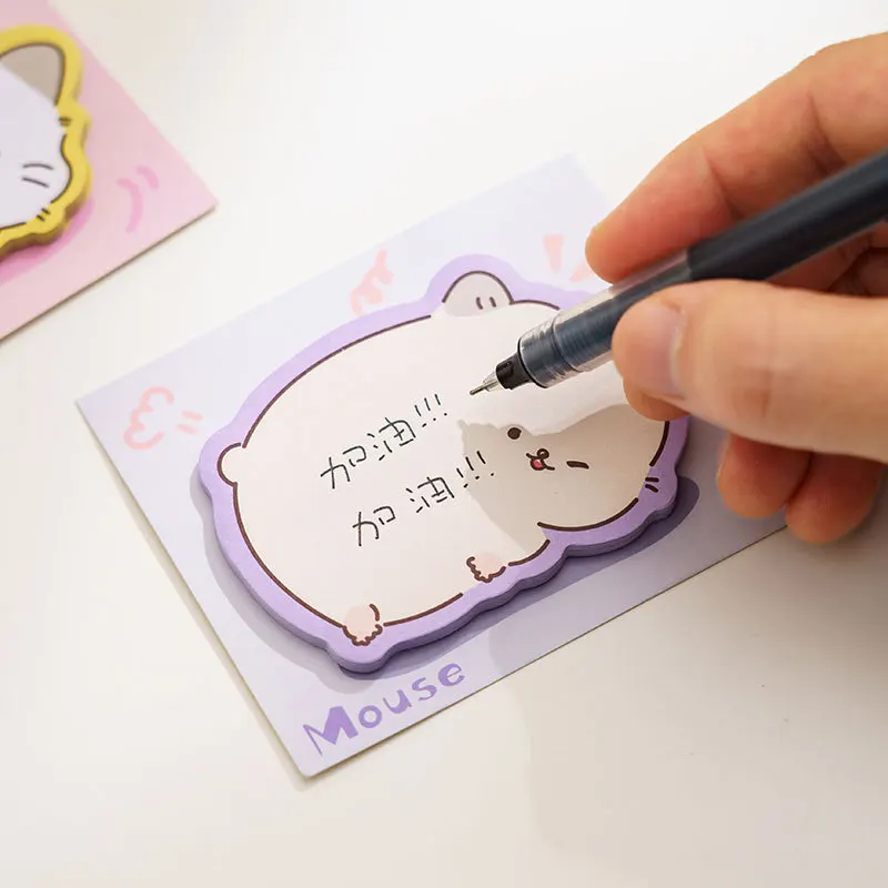 Imagem -04 - Cute Cartoon Deitado Animais Sticky Notes Memo Pad Panda Cão Cat Note Book Adesivos Scrapbooking Kids Stationery 10 Pcs por Lote