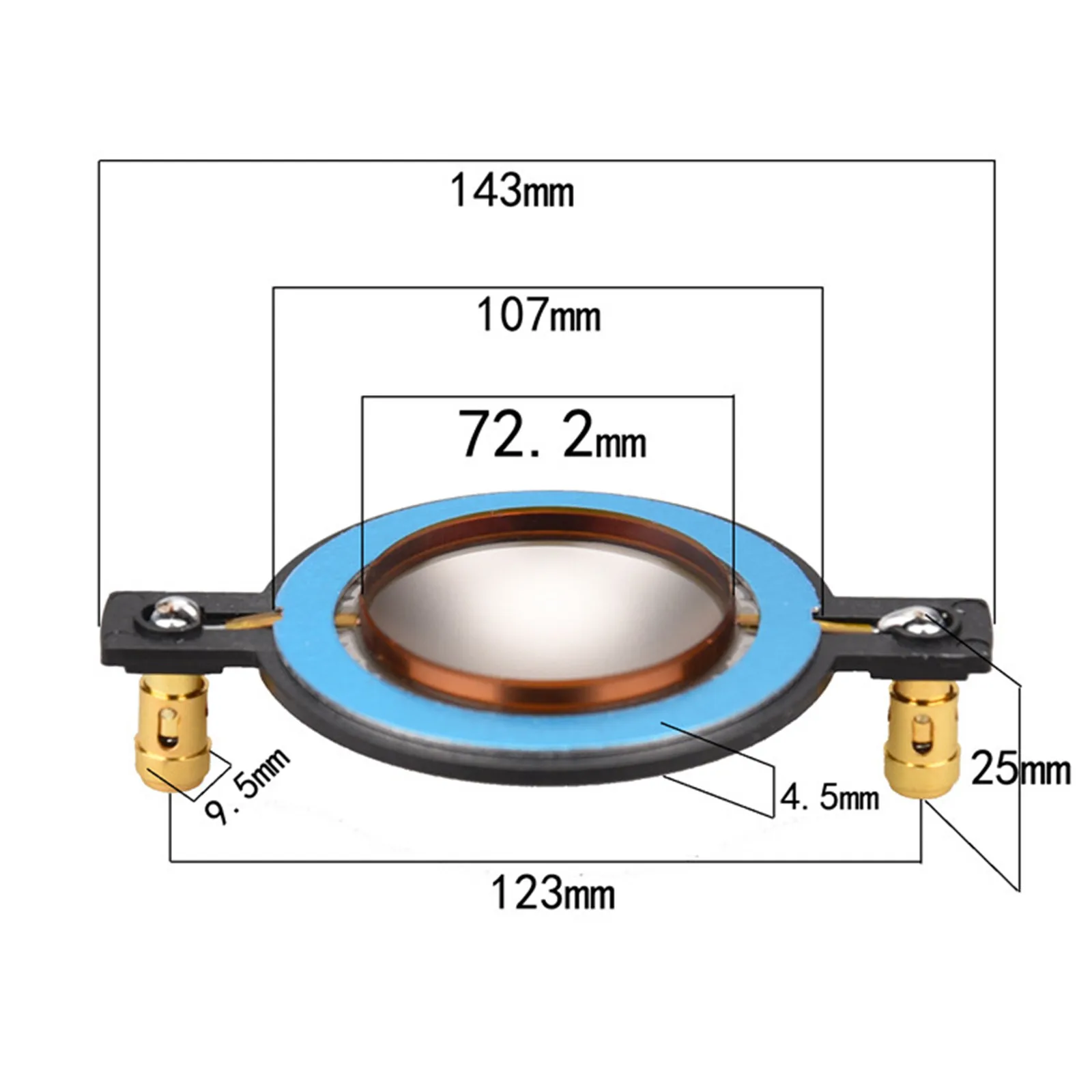 Speaker Titanium Film 34.5 44.5 51.5 72 74 Core Tweeter Voice Coil Membrane Titanium Film Treble Speaker Repair DIY Parts