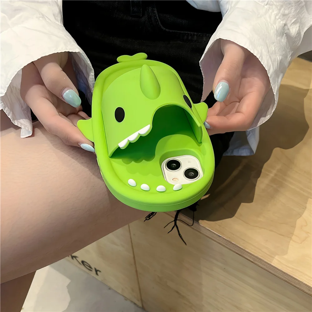 3D Shark Slipper Phone Case For iPhone 14 promax 14pro For Apple iphone 11 12 13promax Protect Cute Cover Lovely New Creative