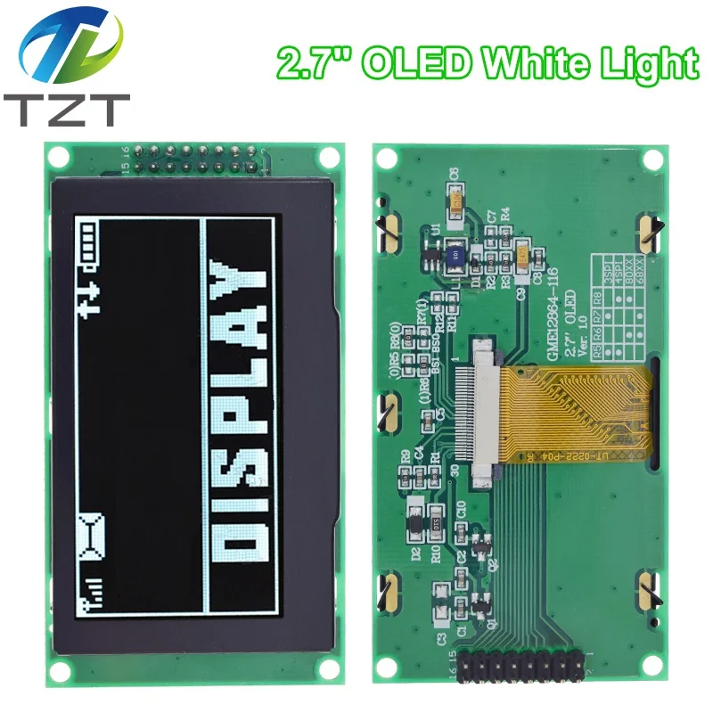diytzt-1-3pcs-27-inch-oled-display-module-resolution-128-64p-ssd1322-16pin-spi-pm-material-spi-16-levels-of-gray-for-arduino