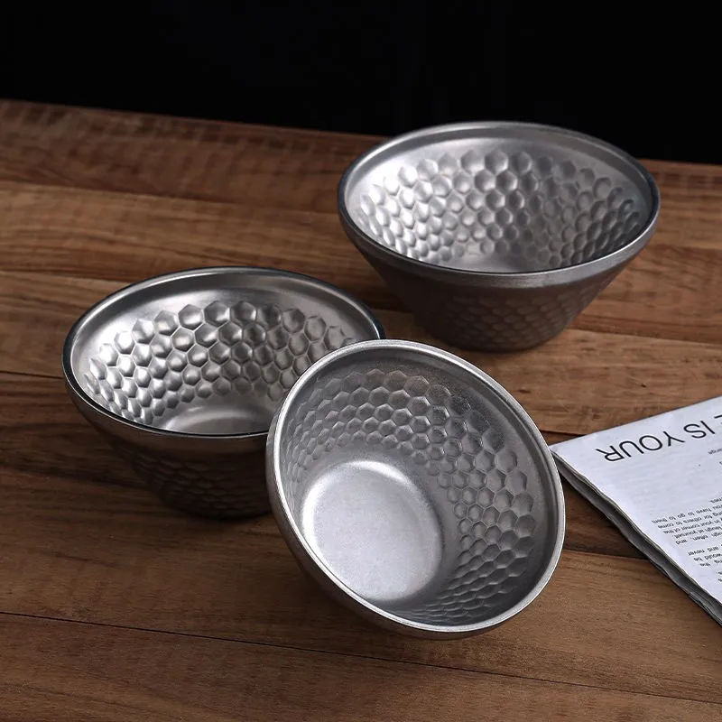 

Vintage Worn Style 304 Stainless Steel Hat Bowl Shaved Ice Bowl Ice Cream Bowl Fruit Salad Yogurt Bowl Soup Dessert Bowl ZG309