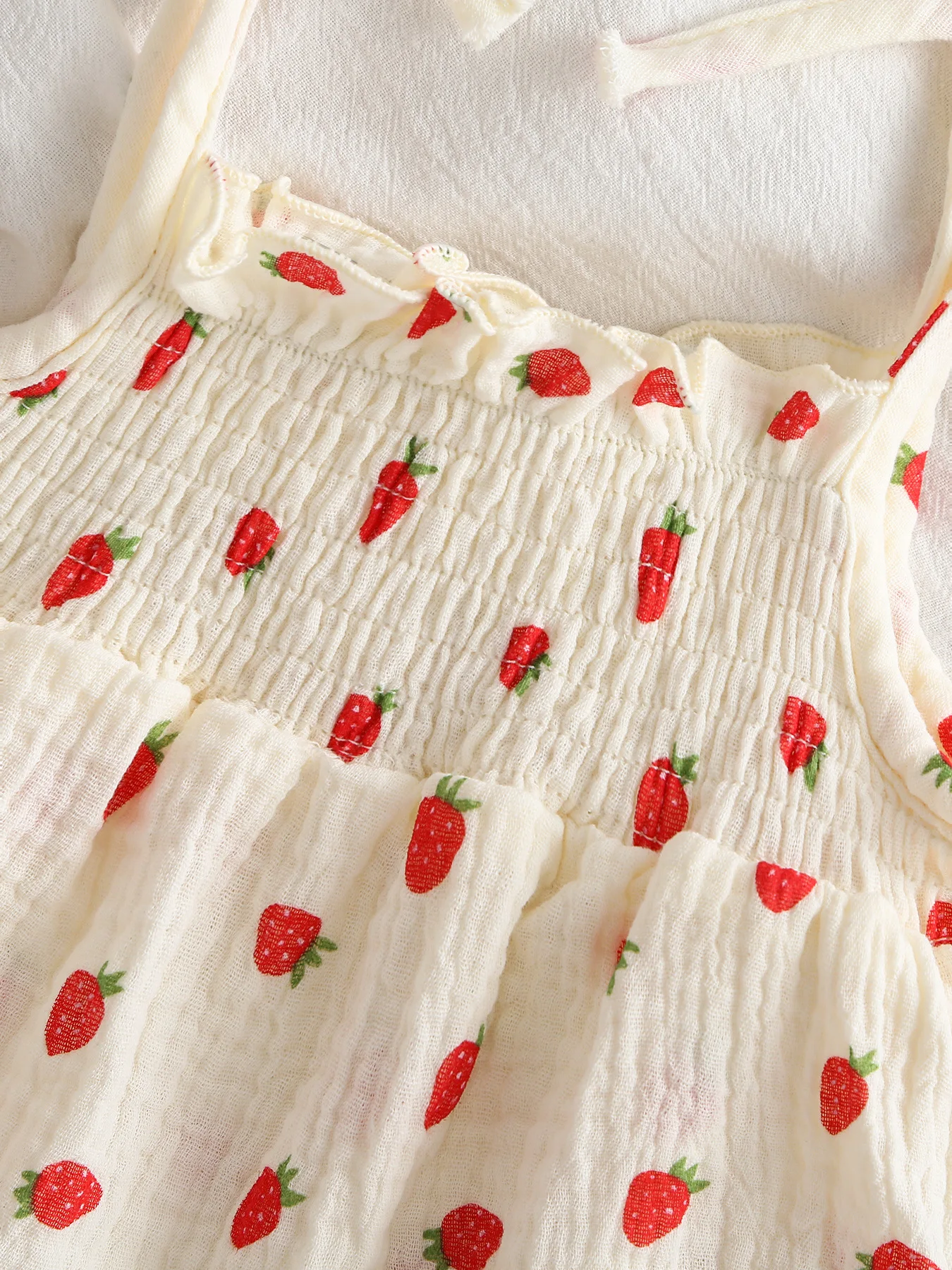 0-2 Y Baby Girls Clothes Toddler Girl Camisole One Piece Strawberry Print Infant Bodysuit With Hat