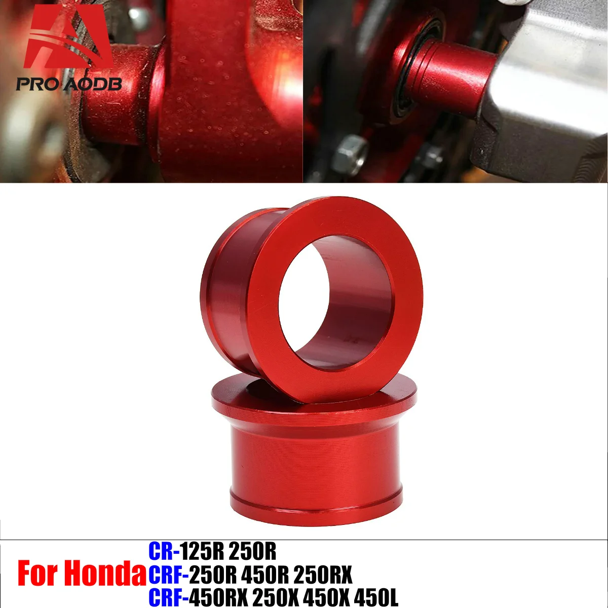 

For Honda CR125R CR250R CRF250R CRF 450X CRF 450R Sturdy Motorcycle Accessories - Aluminum Front Rear Wheel Hub Spacer