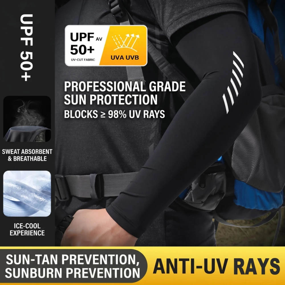 1 Paar Sommer-Armstulpen, kühlende Eisseide-Kompressionsärmel, UV-Schutz-Armüberzüge für Radfahren, Laufen und Outdoor-Aktivitäten – Detail 5