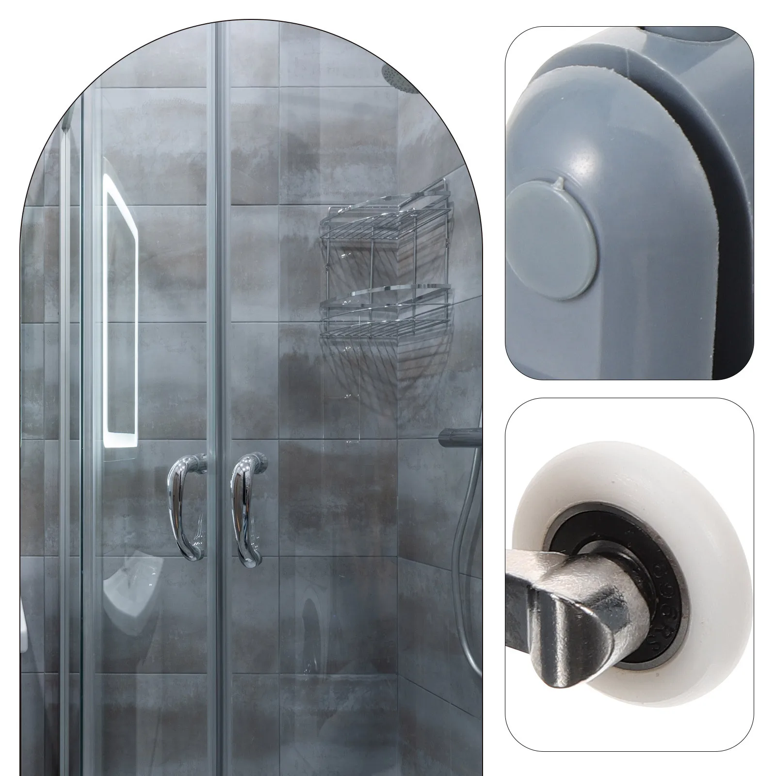 

4Pcs Glass Door Runners Curved Design Aesthetic Appeal Spacesaving Accessory Hardware Shower Door Rollers Roller Wheels
