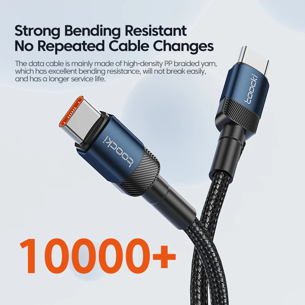 Toocki 5A Kabel USB C Ke USB C dengan Pengisian Daya Cepat 100W/ 66W untuk Ponsel Samsung S20 S21 Xiaomi POCO Tipe C Kabel USB-C