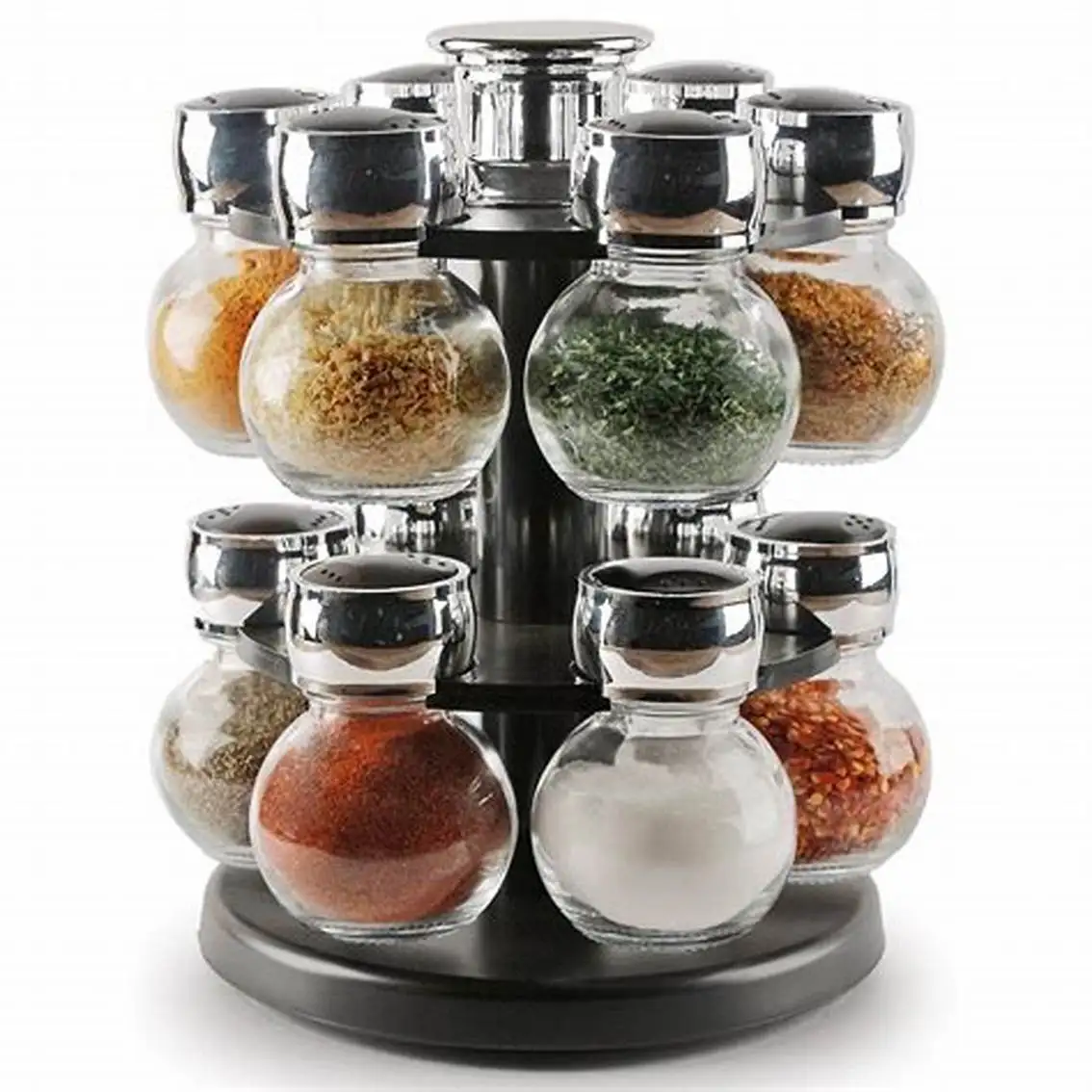 Rotating12Pcs Condiment Set Spice Jar StorageBox HomeKitchen Cruet Condiment Bottle Coffee Sugar Seal Jar Container Rack