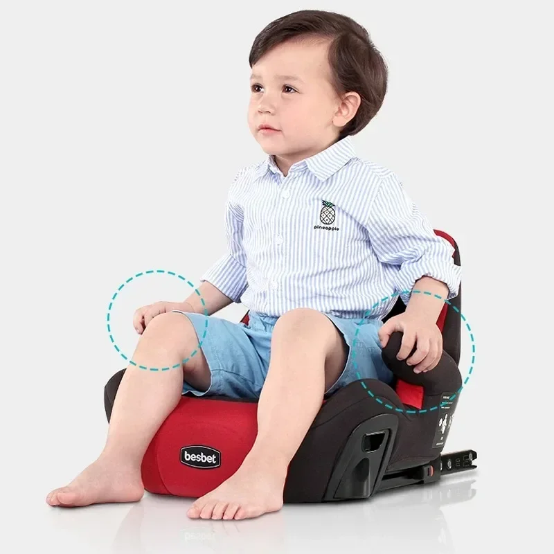 Asiento de coche portátil para bebé de 3 a 12 años, asiento de refuerzo de interfaz ISOFIX, almohadilla de refuerzo para bebé, asiento de seguridad de coche de viaje