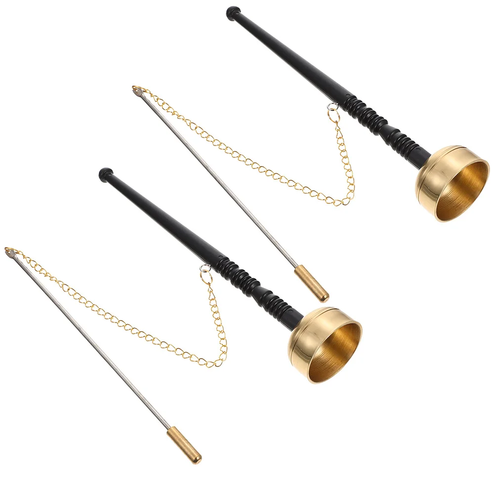 

2pcs Portable Brass Yin Qing Musical Instrument Temple Chime Bell For Meditation Dharma Ritual Decorative Metal